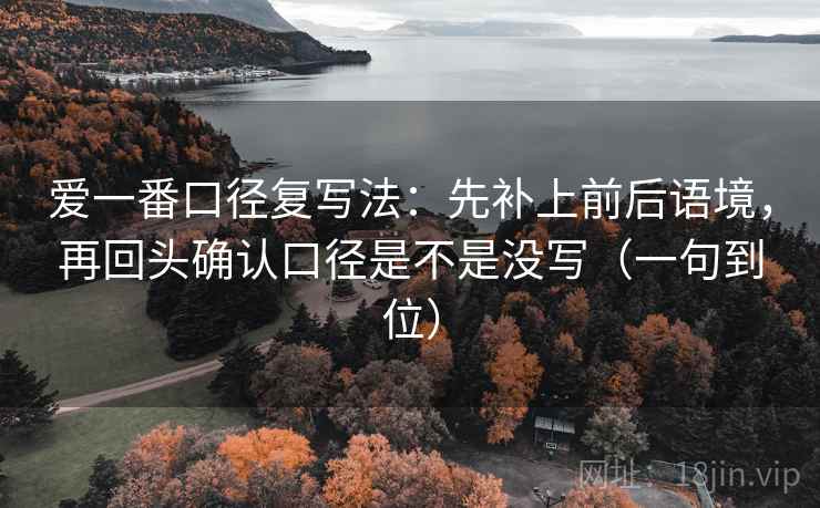 爱一番口径复写法：先补上前后语境，再回头确认口径是不是没写（一句到位）